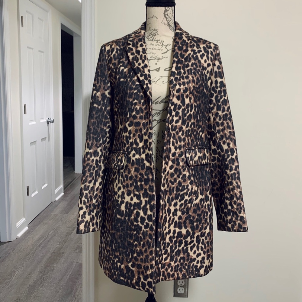 NY&C Longline Leopard Overcoat - Small